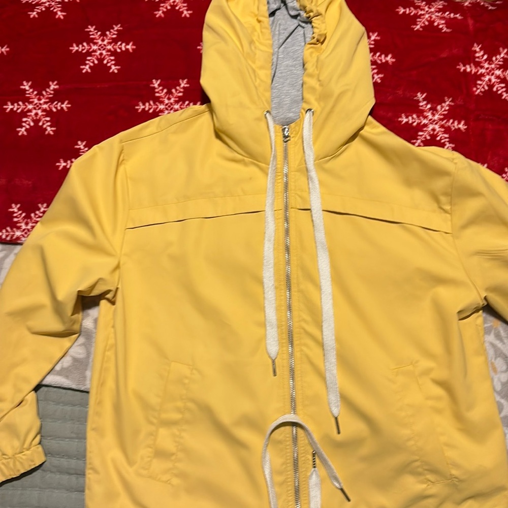 Yellow ivory Ella zip up rain coat